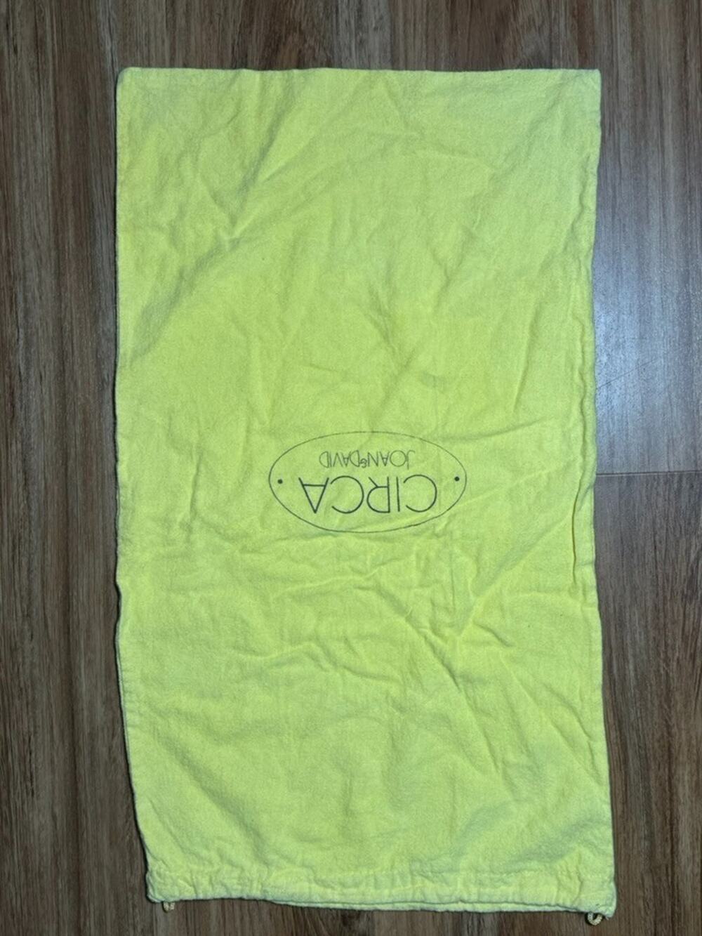 Circa Joan & David Empty Yellow Shoe Dust Bag Holder Duster 12” X 23"